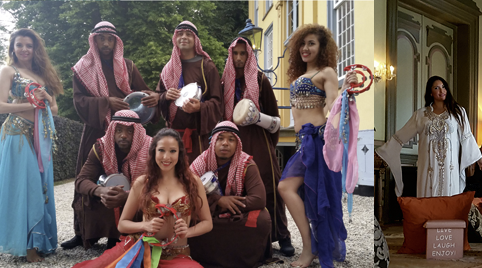 Relaxen bij een shisha terras op een feest