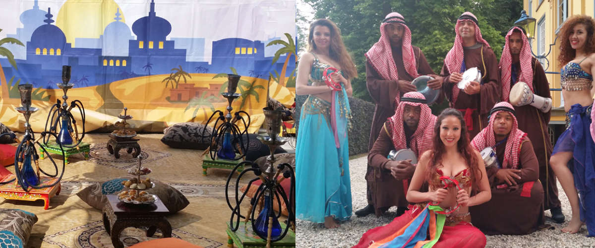 Shisha roken en Arabische muziek op de achtergrond